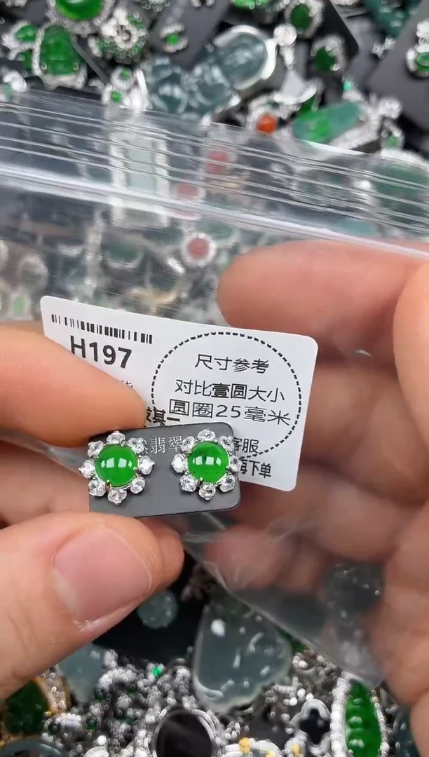 颈饰未镶嵌翡翠H197耳钉