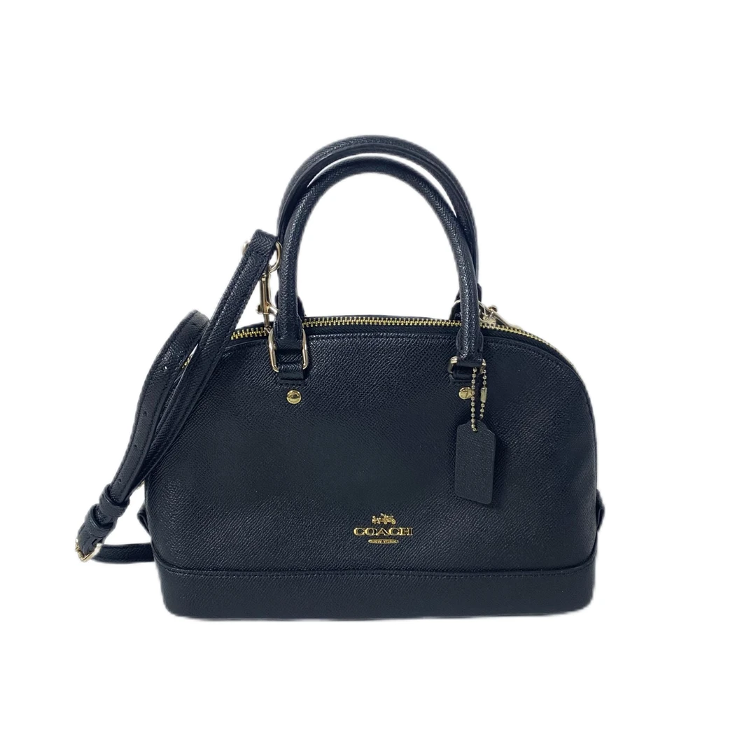 95新 COACH/蔻驰 黑色全皮单肩手提斜挎贝壳包 Y-6133-C