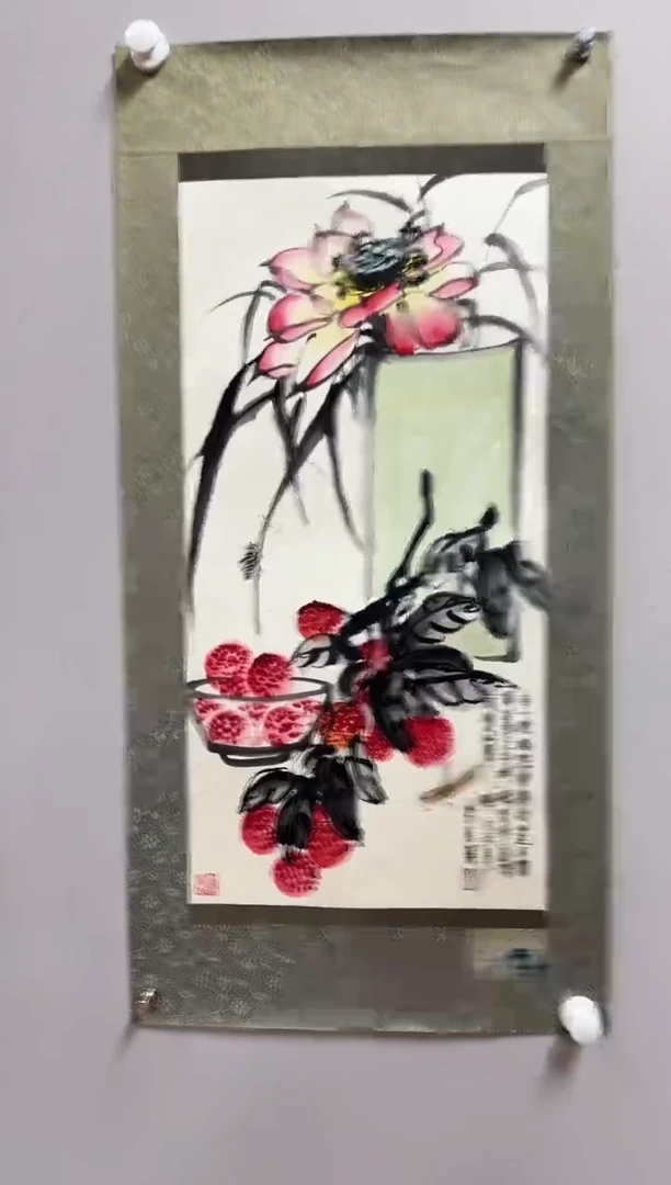 国画李克瑛-国画草虫2平尺
