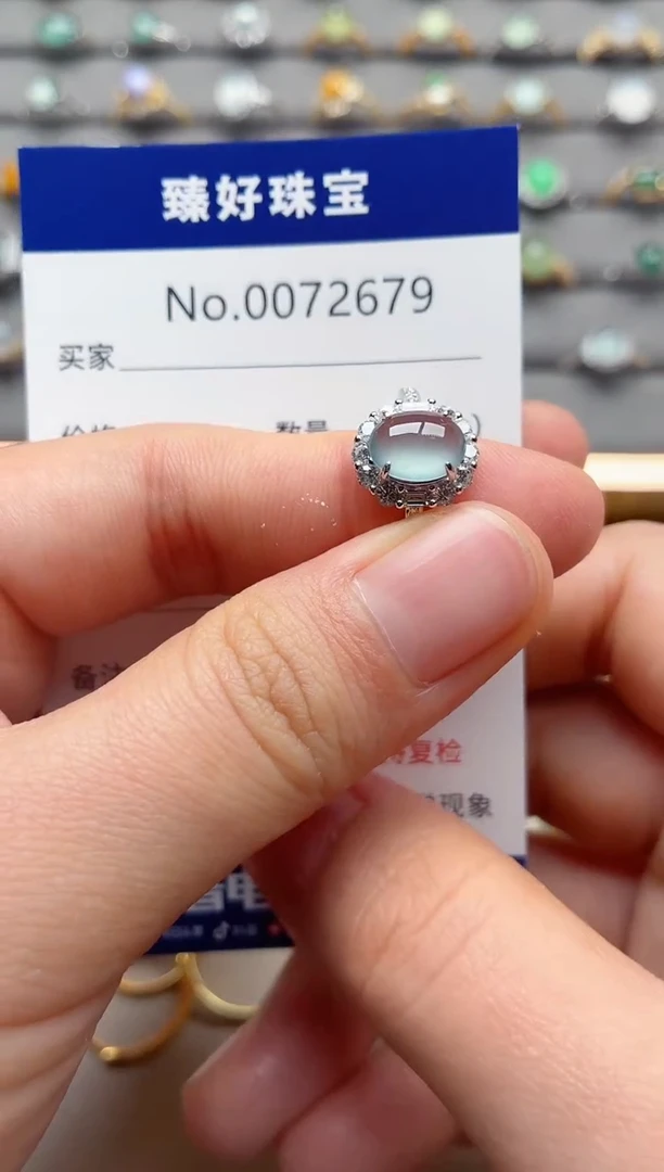 银S925镶嵌戒指翡翠1