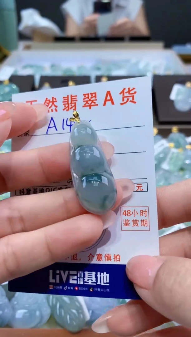 颈饰18K金镶嵌翡翠天然翡翠A货挂件