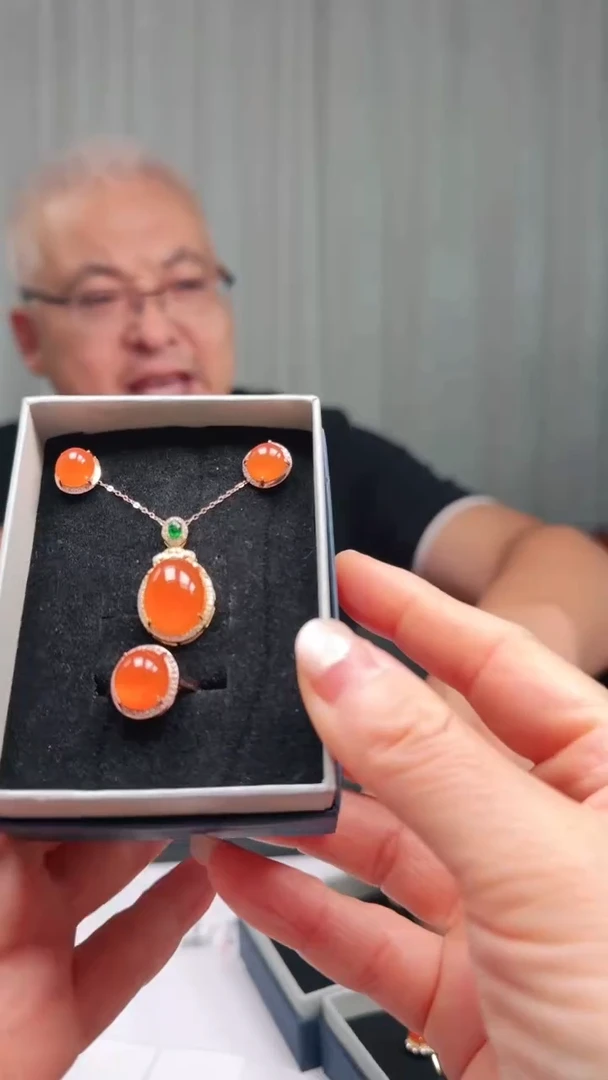 银S925镶嵌多样性发一件南红玛瑙保山三件套