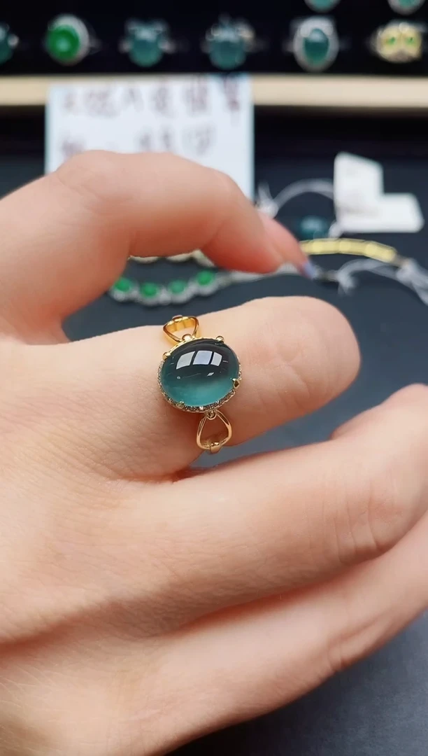 翡翠戒指银S925镶嵌321321