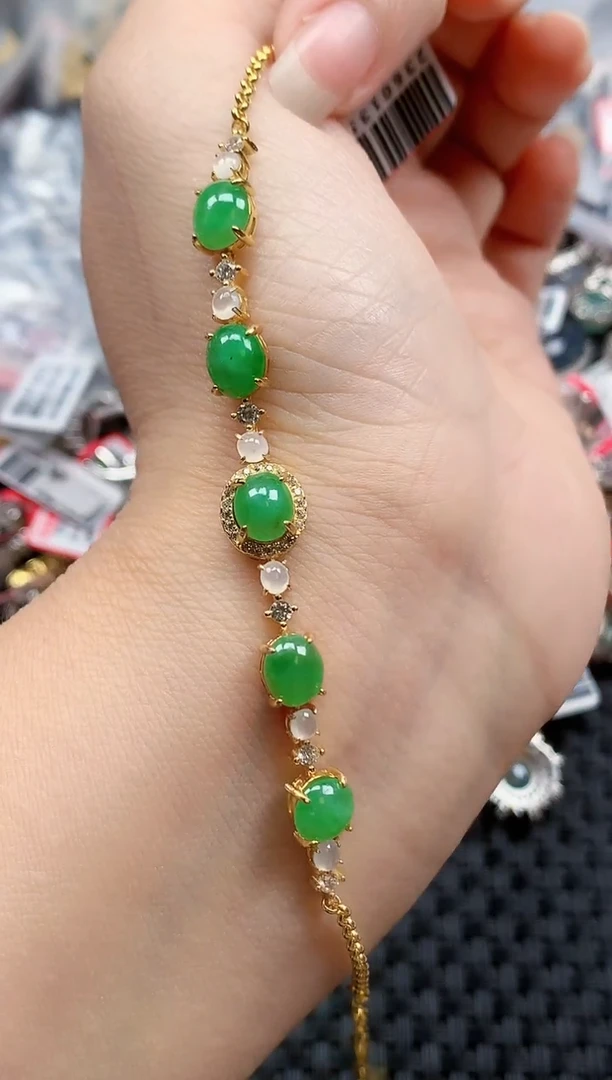 银S925镶嵌戒指翡翠天然A货缅甸翡翠