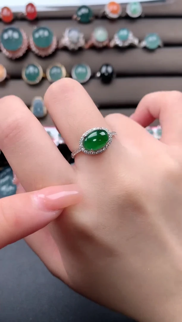 【闪购商品】翡翠戒指银S925镶嵌51241