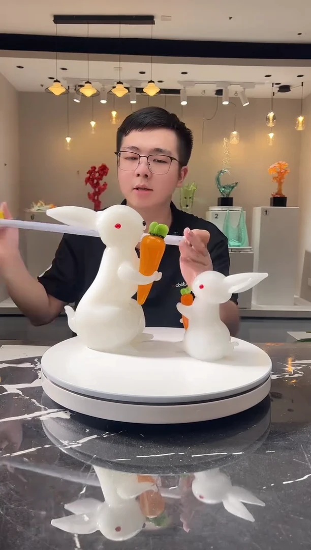 摆件巴比特美学 一组玉兔
