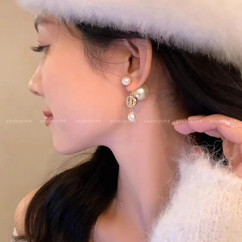 铜合金仿珍珠耳饰 精致时尚气质猪鼻子小众耳环轻奢