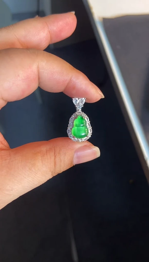 吊坠(不含链)银S925镶嵌翡翠1