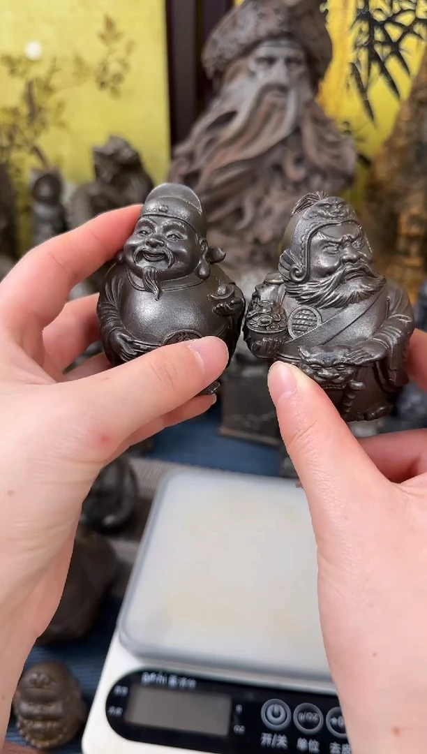 铁精致潮玩摆件文武财神