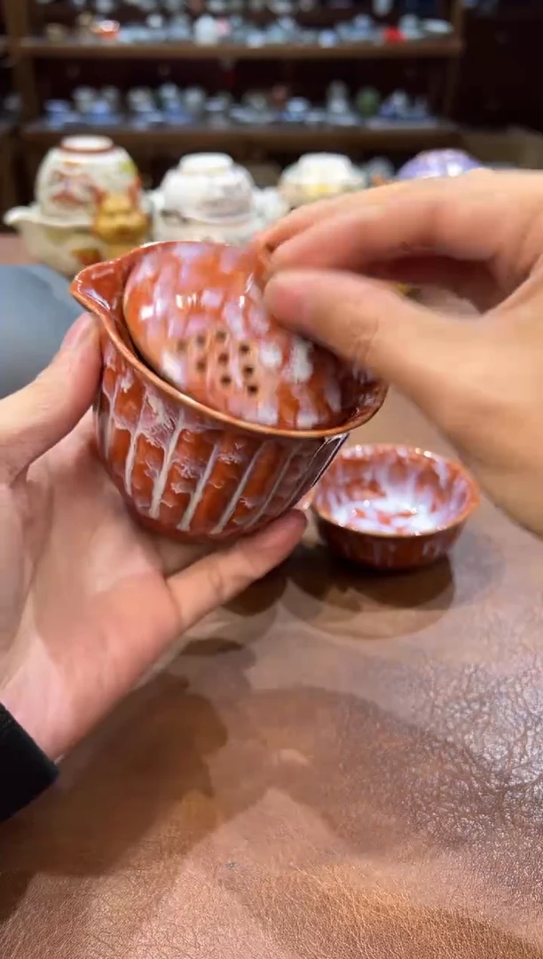 真的很便宜超好看会开片的旅行茶具