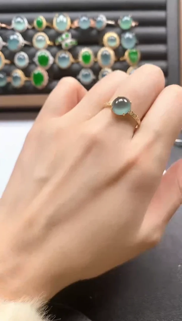 银S925镶嵌戒指翡翠51151