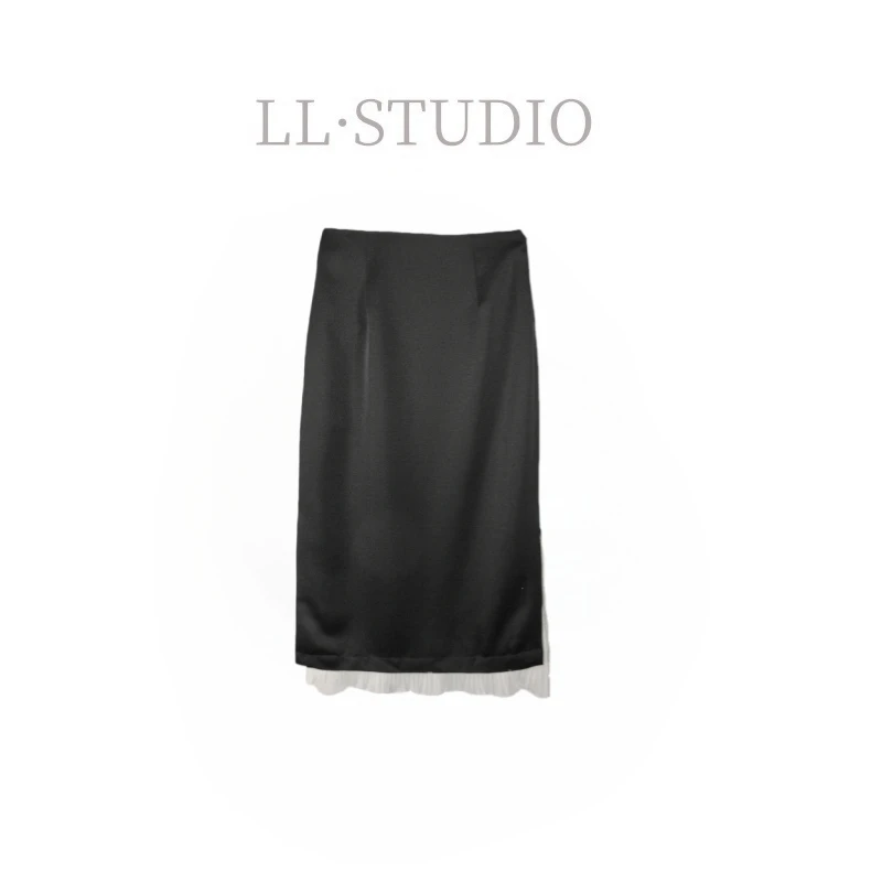 妙兮·LL春季新款气质显瘦韩系高腰蕾丝边半身裙*20250341