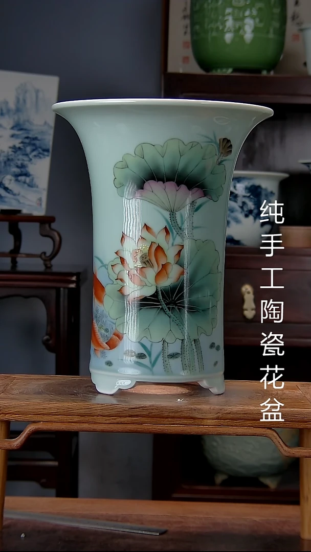 景德镇手工陶瓷花盆