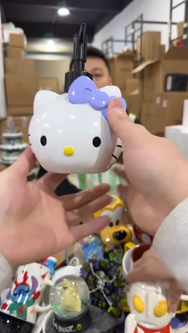 瓷片紫色kt猫头按压瓶