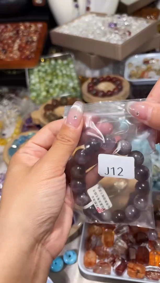 水晶手链未镶嵌H**RJ12紫黄极光手串卡14拍2