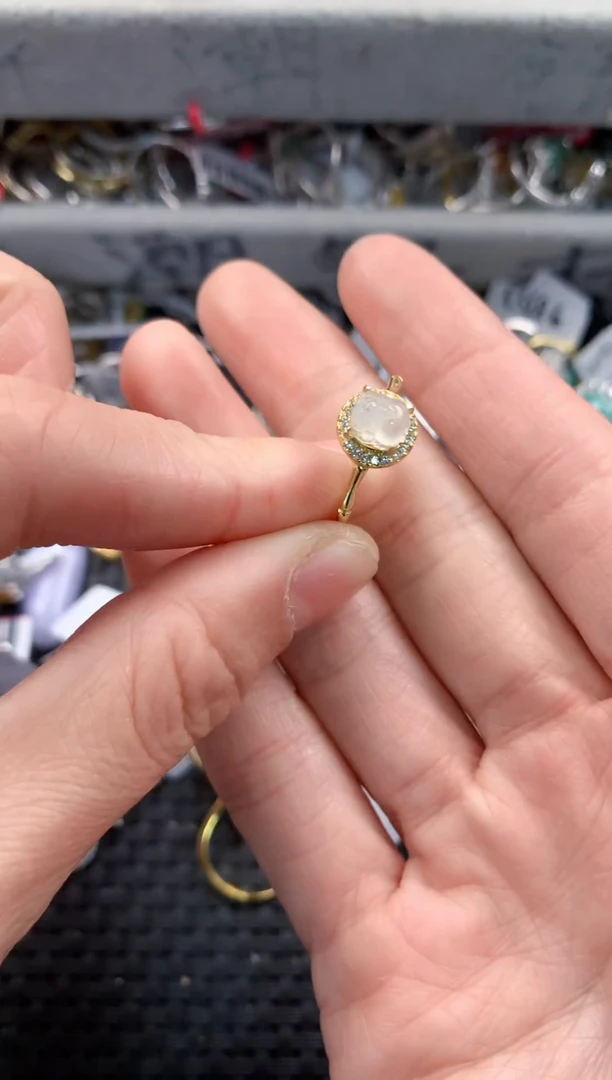 银S925镶嵌戒指翡翠222   1