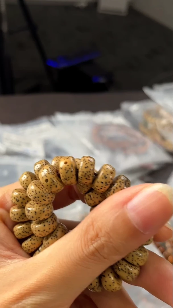 星月菩提手串精工级陈籽药片11*6手串（白）