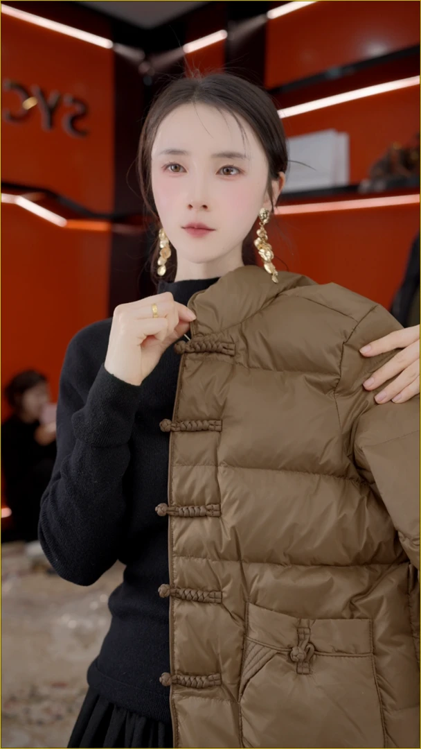 DD新中式千千结琵琶扣保暖加厚冬季羽绒服