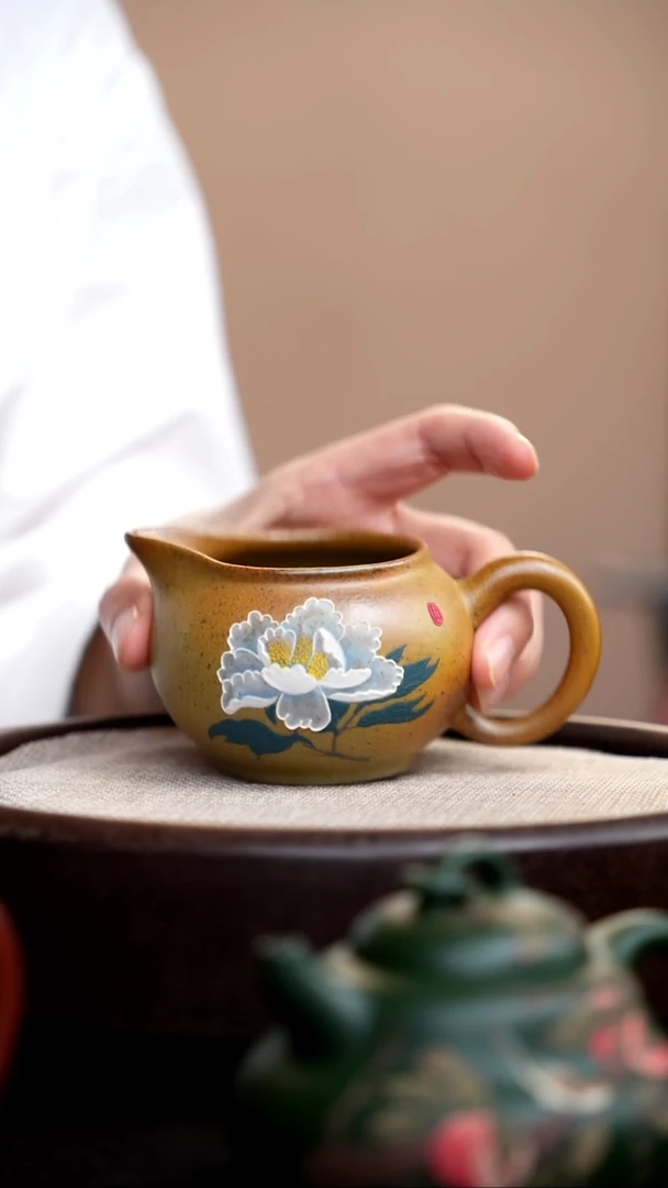 茶壶紫砂柴烧公道杯白牡丹