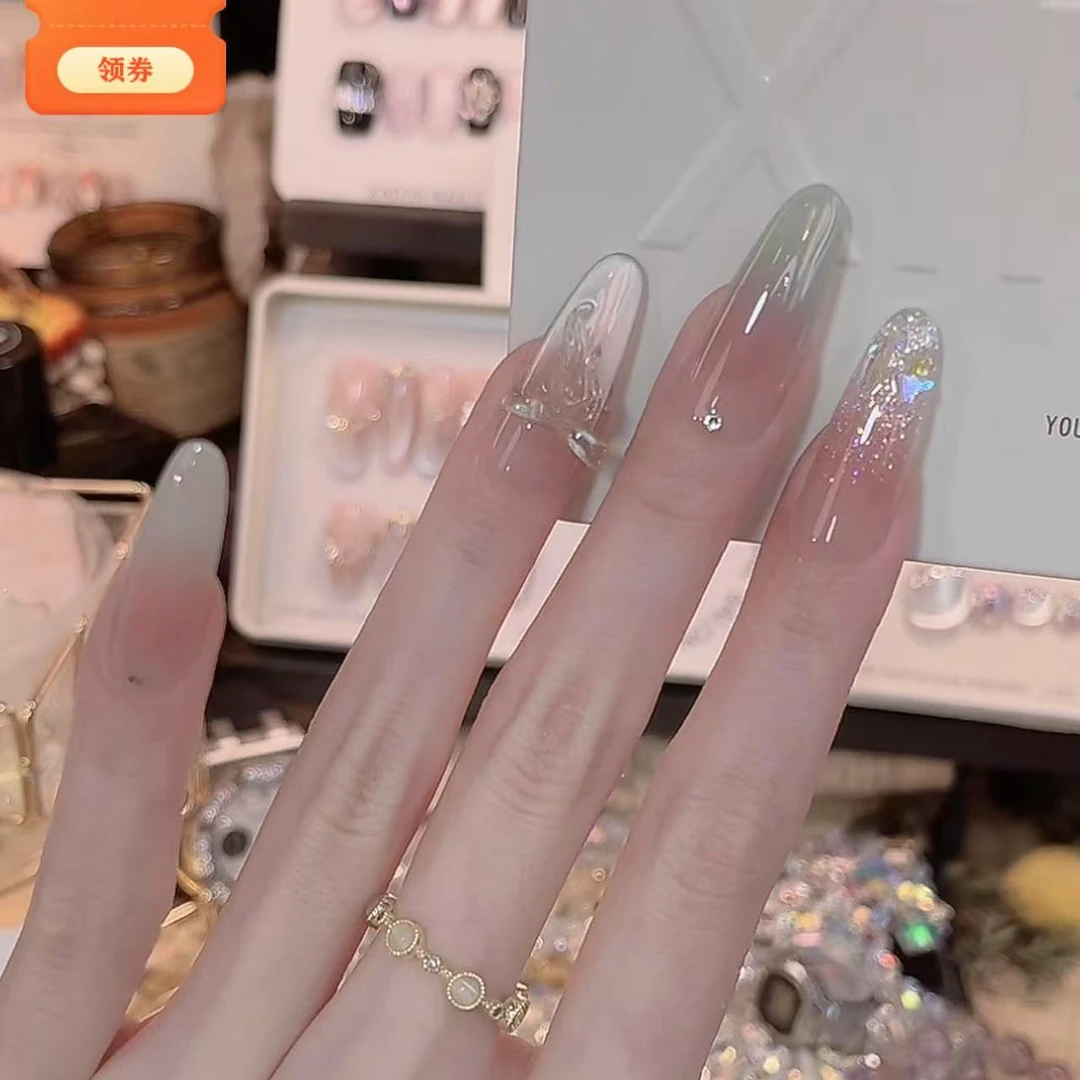 双子座- painted clear bow 纯手工穿戴甲 10片装