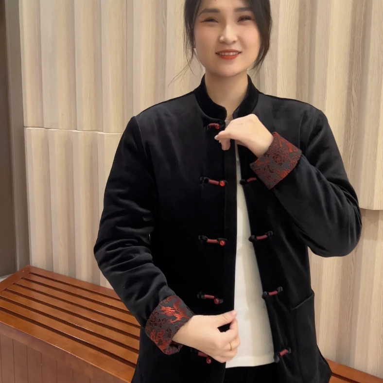 【黑水路专属】26430男士新款时尚休闲唐装棉外套