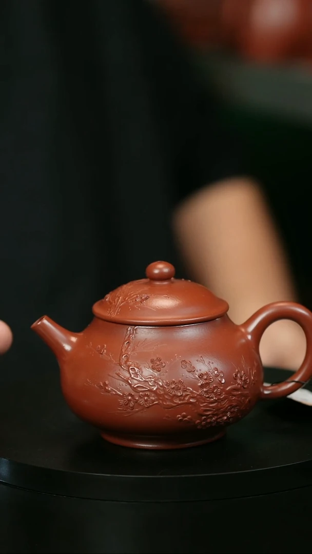 茶壶紫砂狼**下H1859陈春芬梅花潘壶