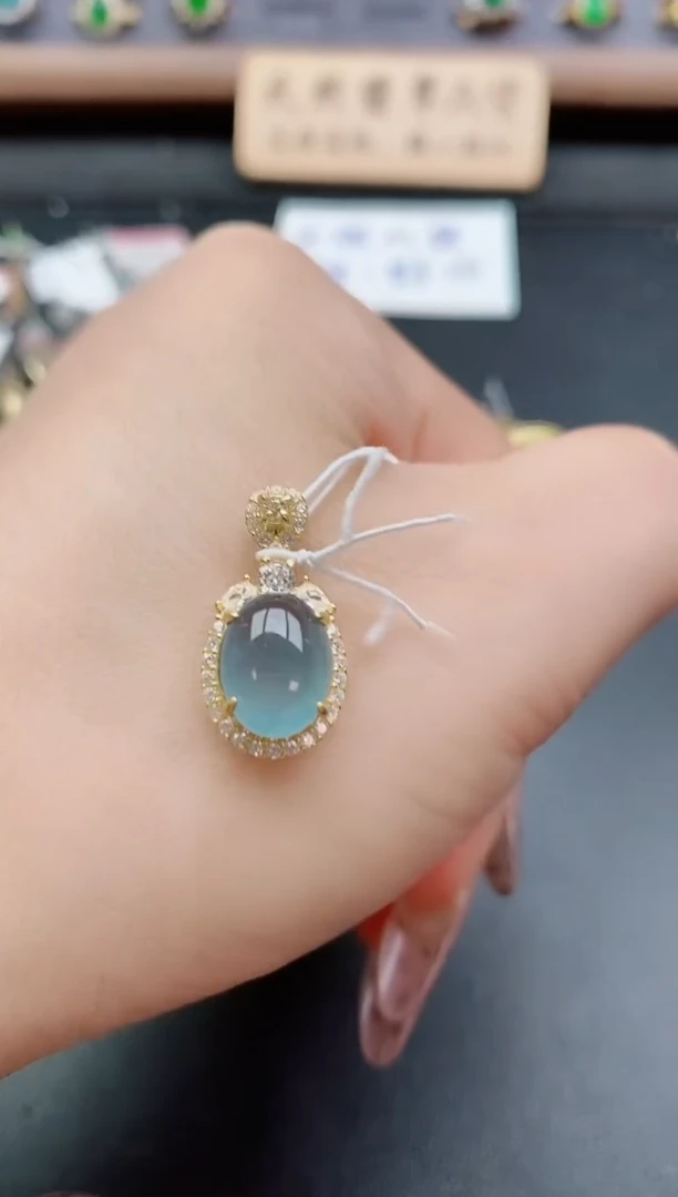 吊坠(赠链)银S925镶嵌翡翠1