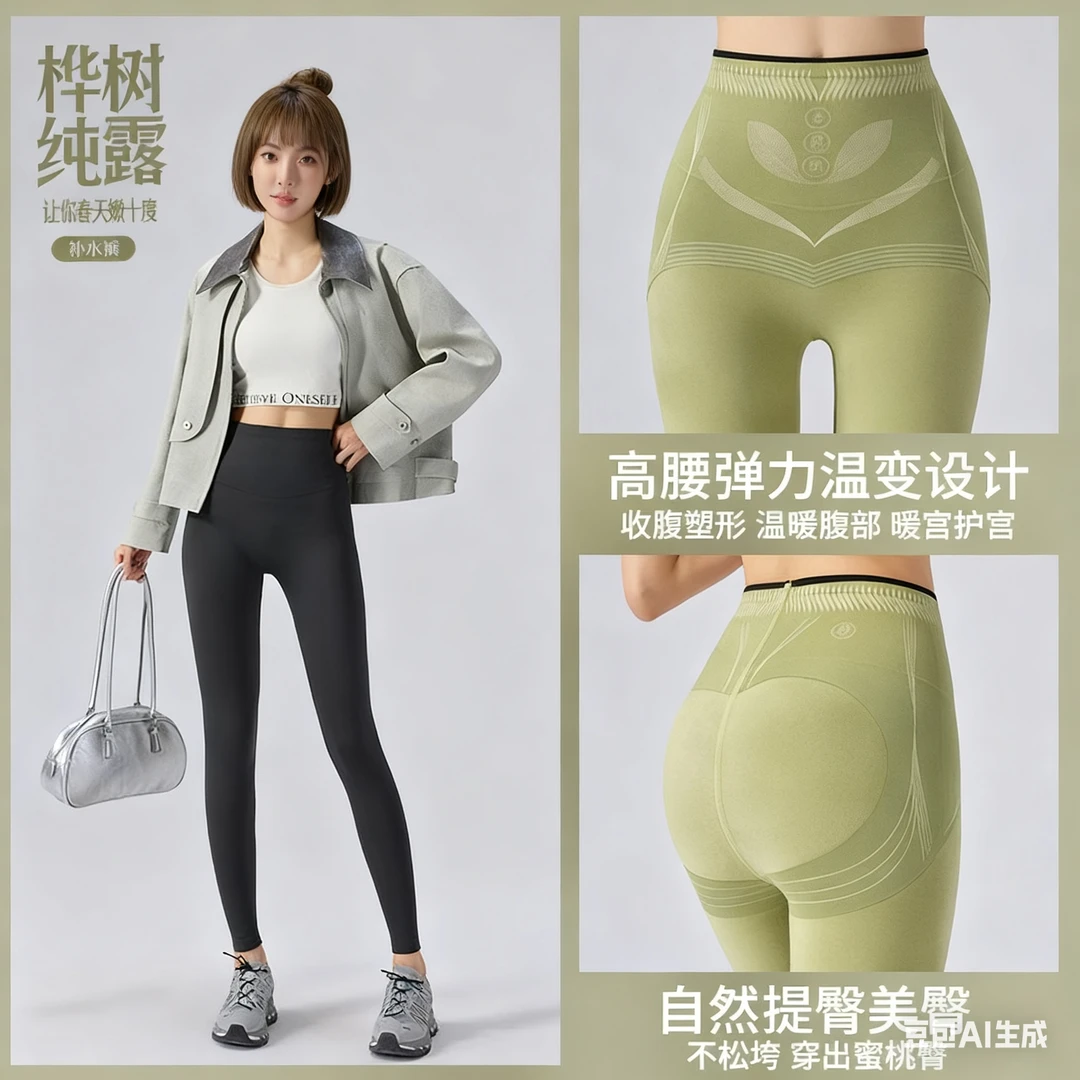 漏泽春S300款高腰加绒瑜伽裤收腹提臀打底裤柔软亲肤