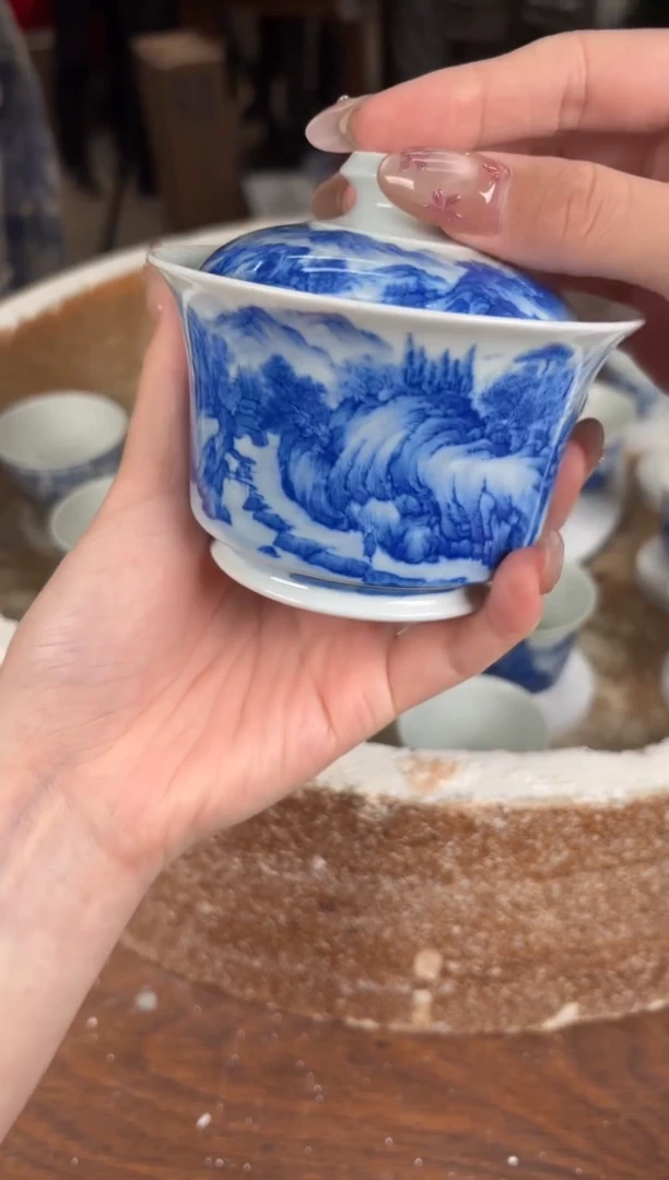 杯看山柴窑青花看山柴窑青花