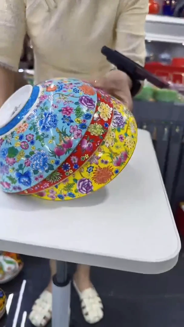 瓷片8.5英寸元宝盘3个景德镇混色