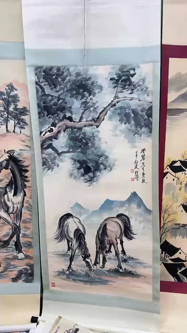竖款精品四尺卷轴，马