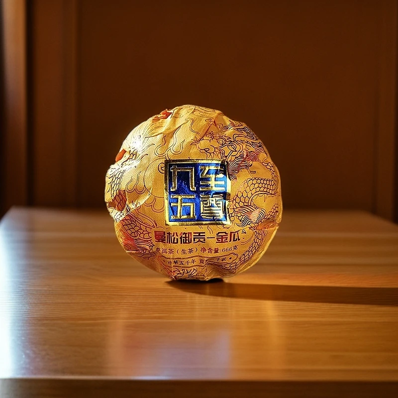 九五至尊 曼松御贡-金瓜666克  普洱茶  生茶 2022年