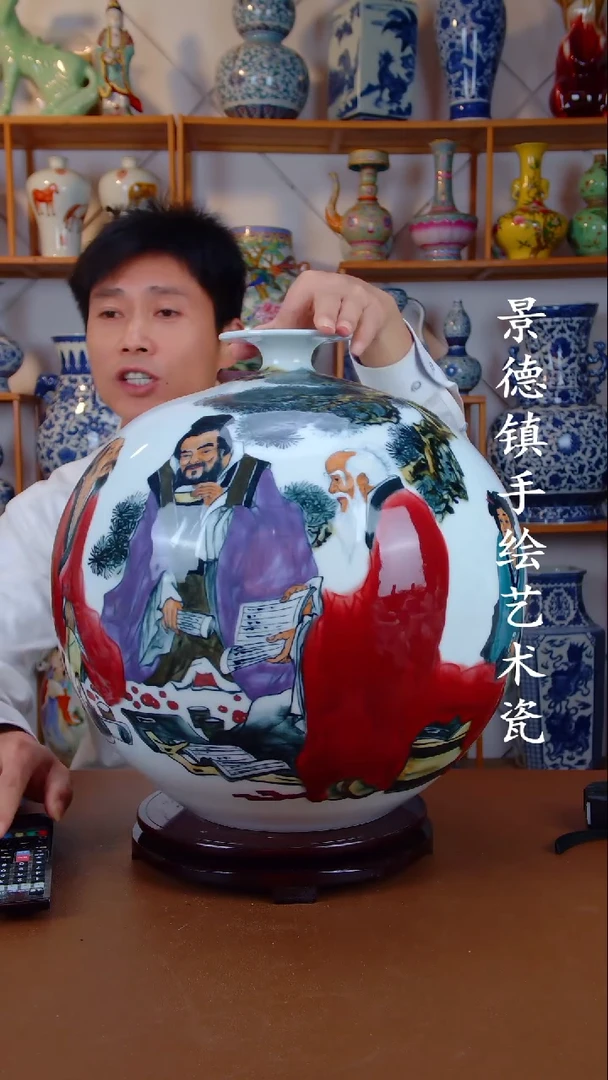 瓶景德镇手工手绘陶瓷摆件55