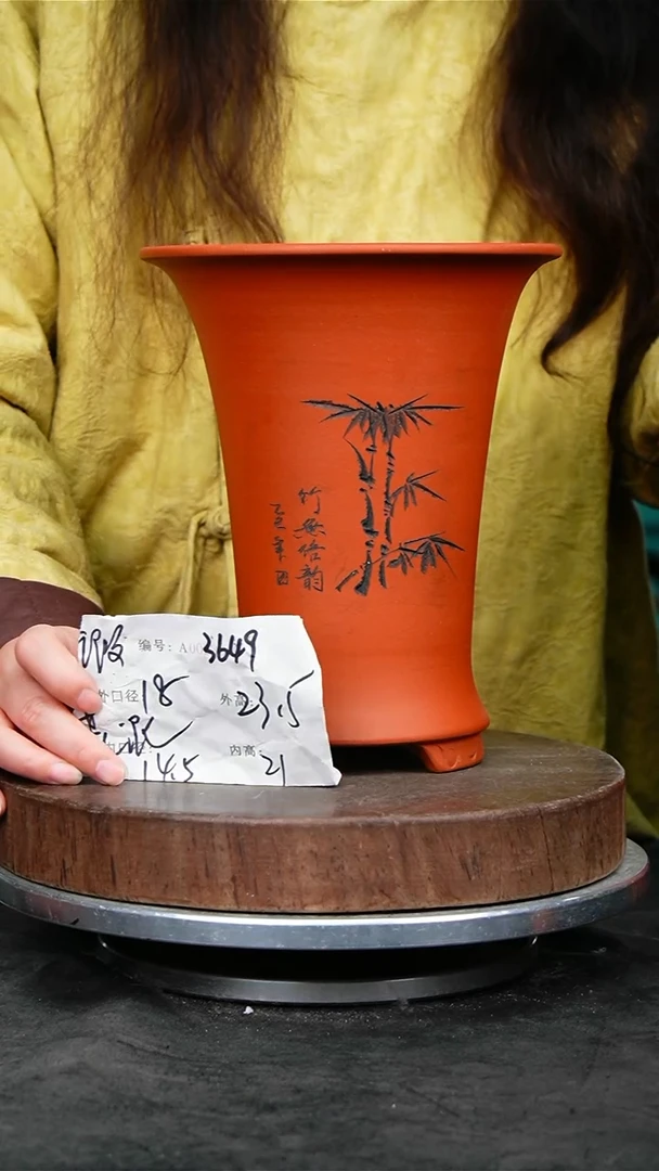 紫砂花盆3649花泥紫砂花盆