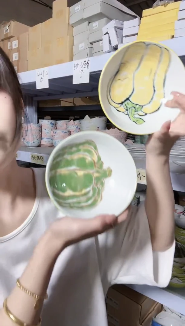 陶瓷蔬菜14cm钵两个