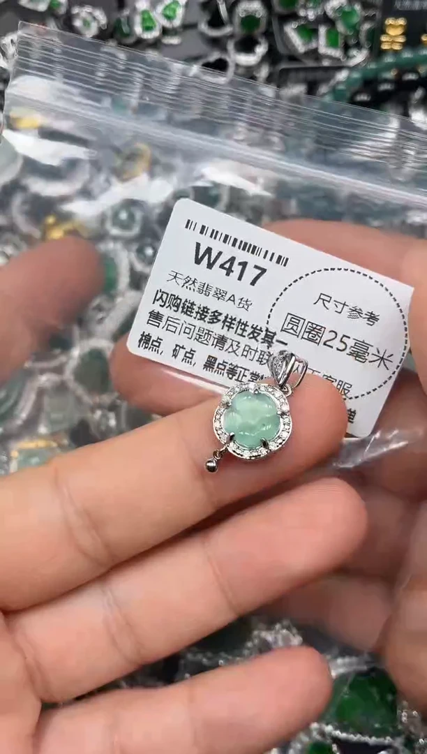 翡翠未镶嵌颈饰W417吊坠