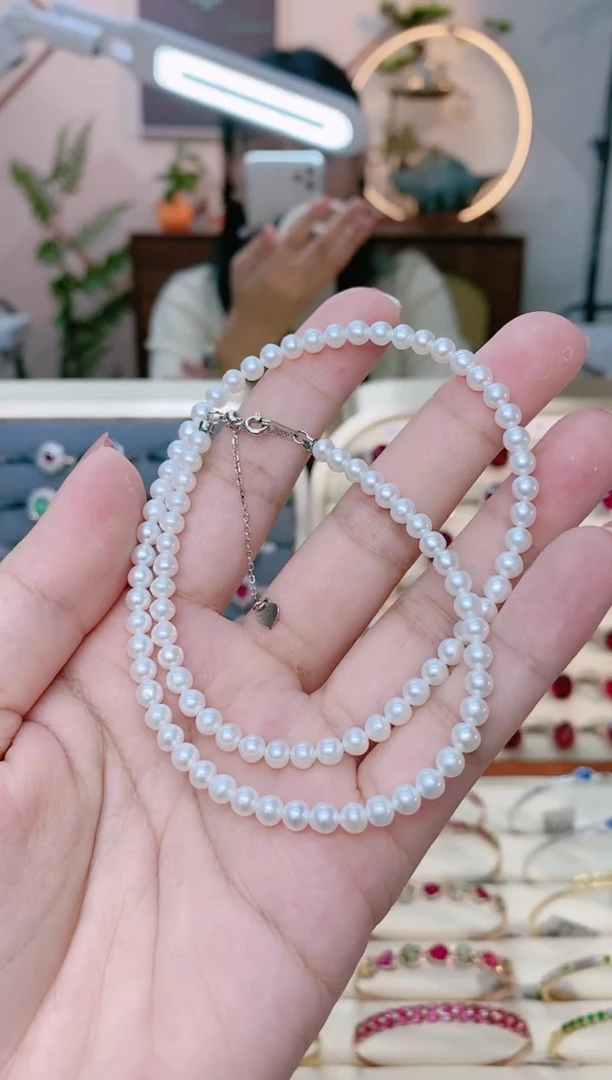 【闪购商品】淡水珍珠项链银S925镶嵌1