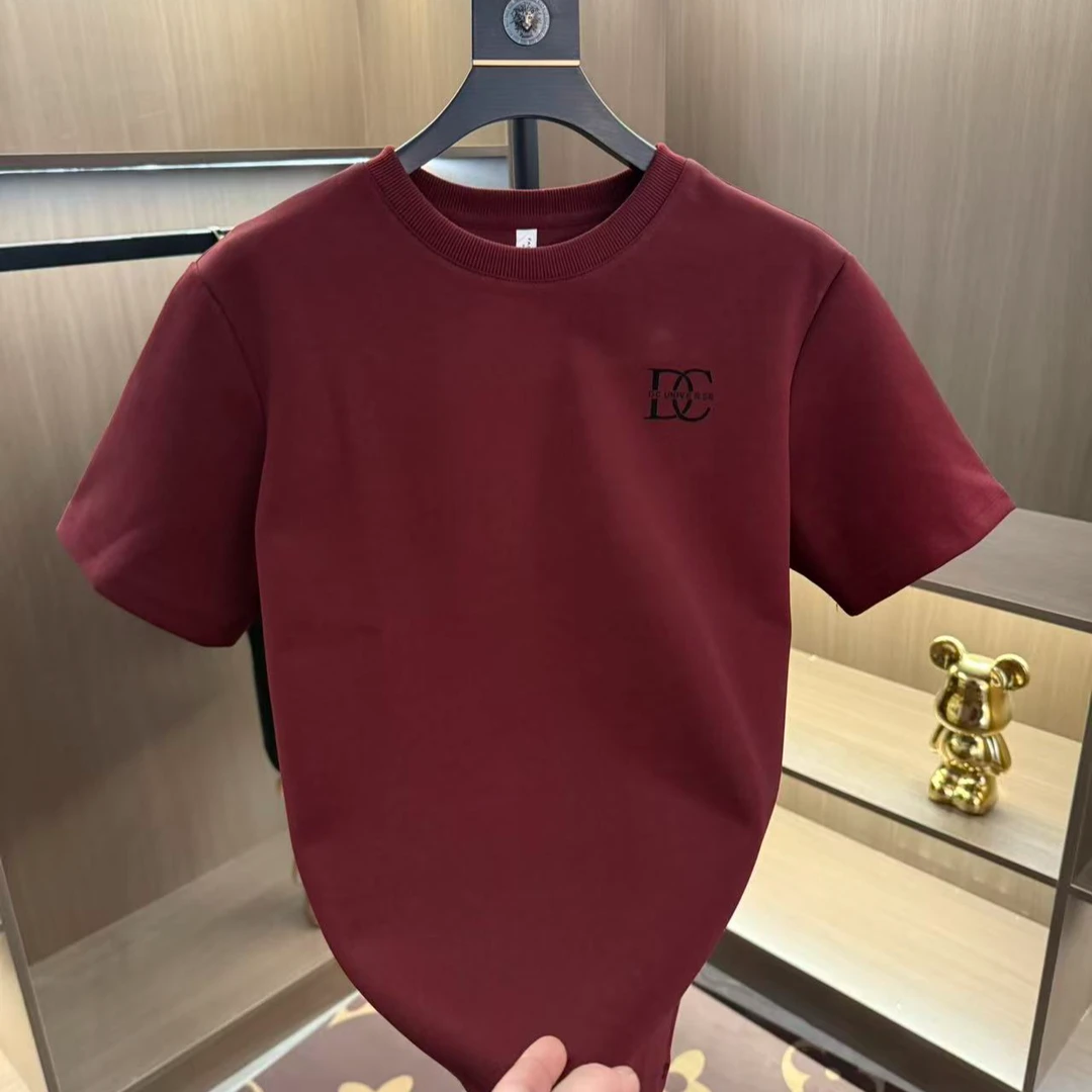 红色圆领秋冬百搭简约风休闲夏季常规T恤短袖{2578}