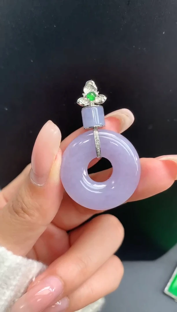 【闪购商品】翡翠颈饰18K金镶嵌甜甜圈1610