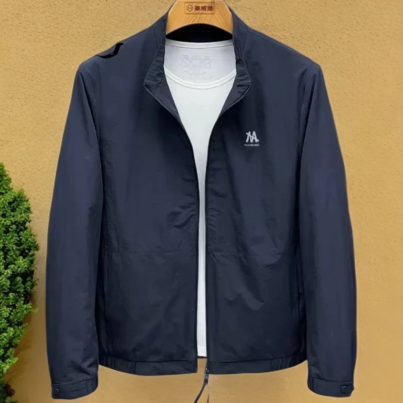 NYIG2025年秋季款轻奢男士商务休闲时尚百搭简约上衣立领夹克外套