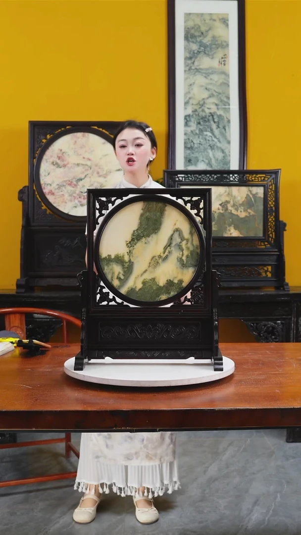 石材天然大理石画摆件