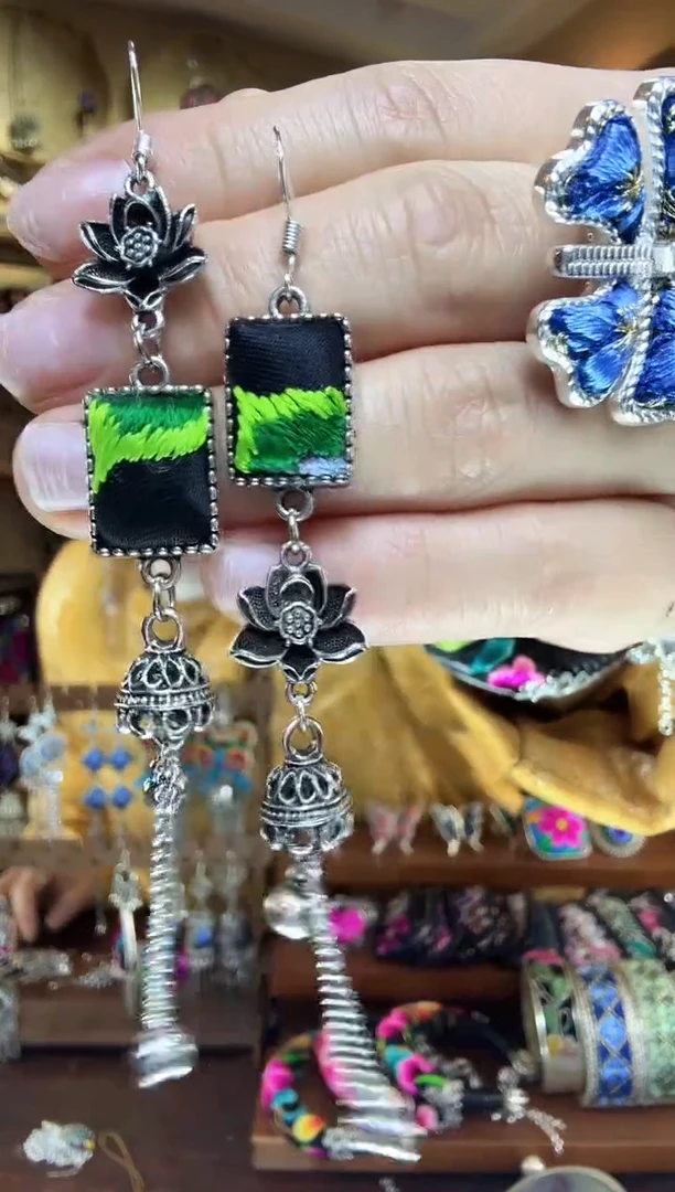 刺绣非遗刺绣民族风耳环