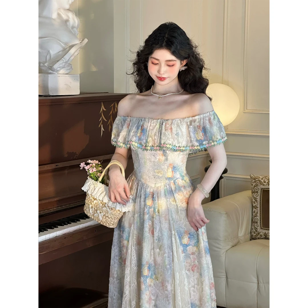 【花与爱丽丝】初春法式复古甜美夏海边度假仙女连衣裙小众时尚气质