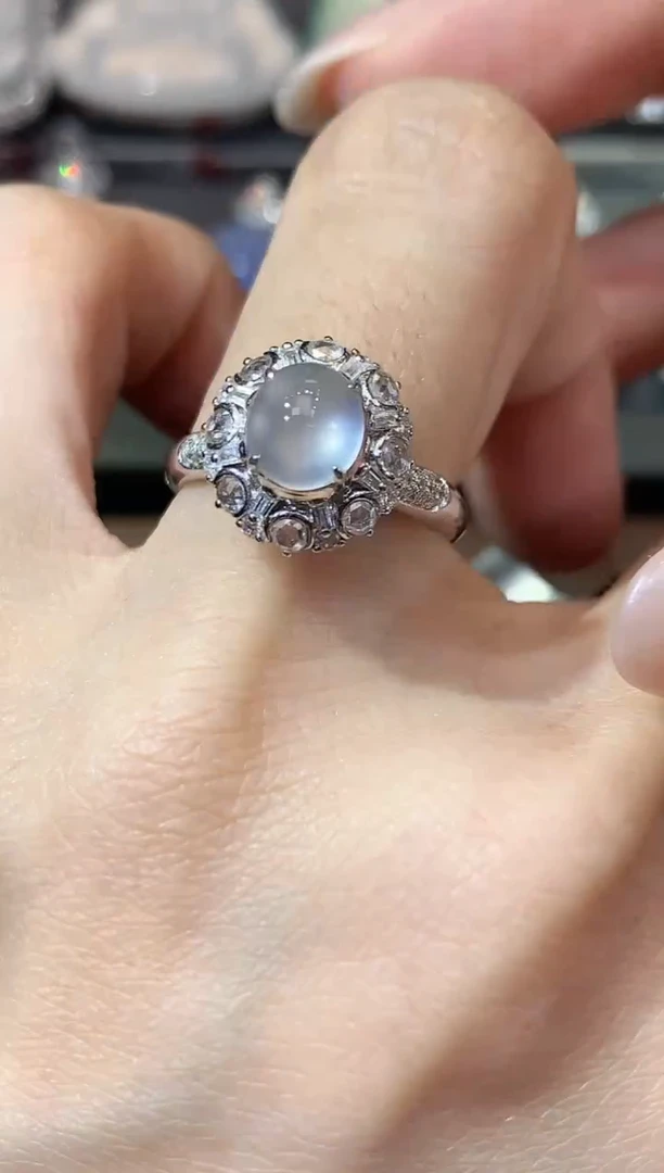 18K金镶嵌戒指翡翠A45