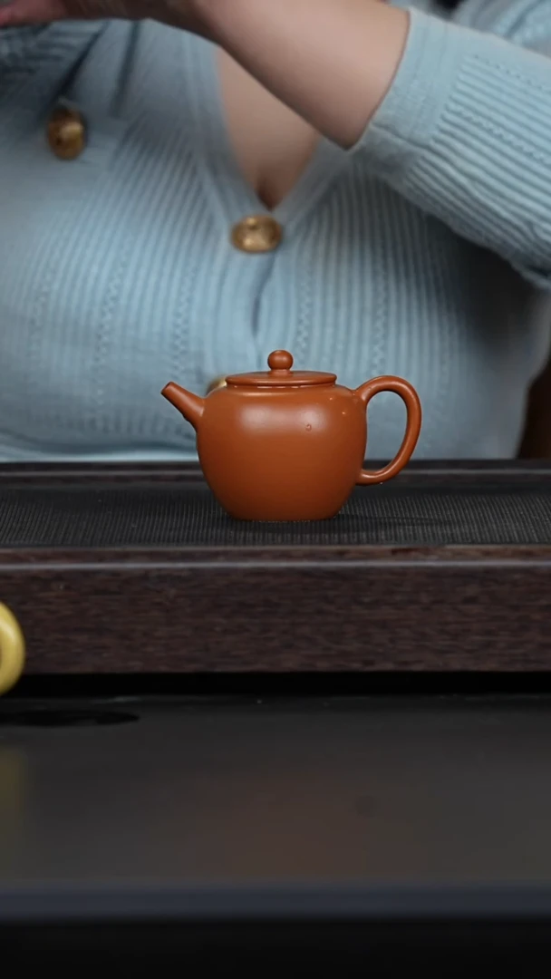 【闪购商品】紫砂茶壶鹅黄朱泥平盖圆珠