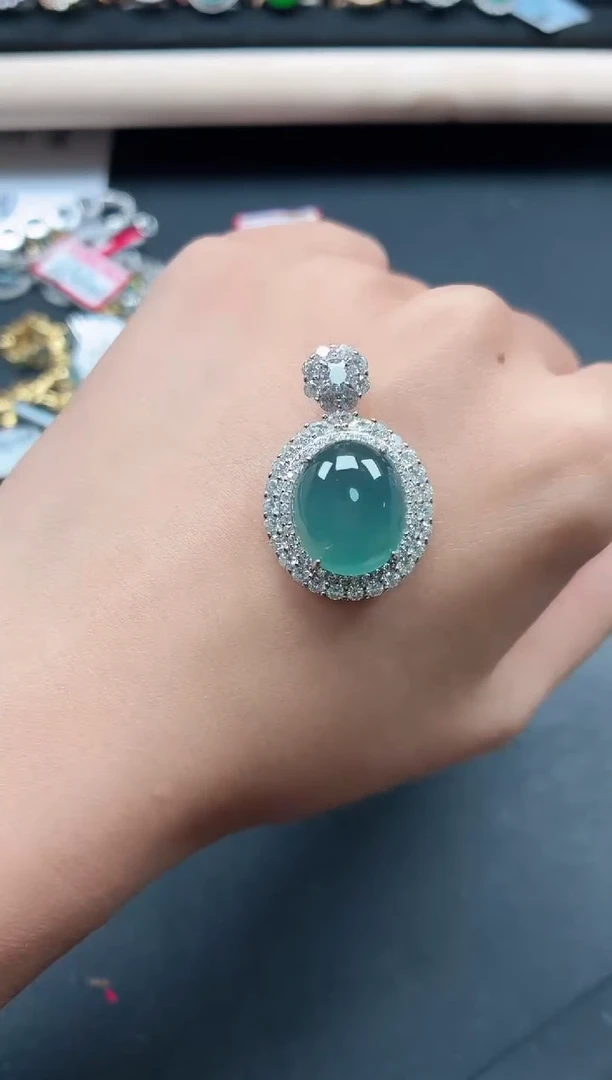 翡翠戒指银S925镶嵌11111