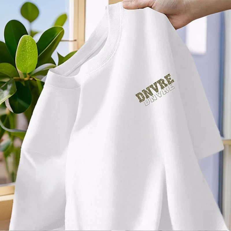 啄木鸟夏季重磅纯棉短袖t恤男女潮流宽松圆领百搭印花半袖ins