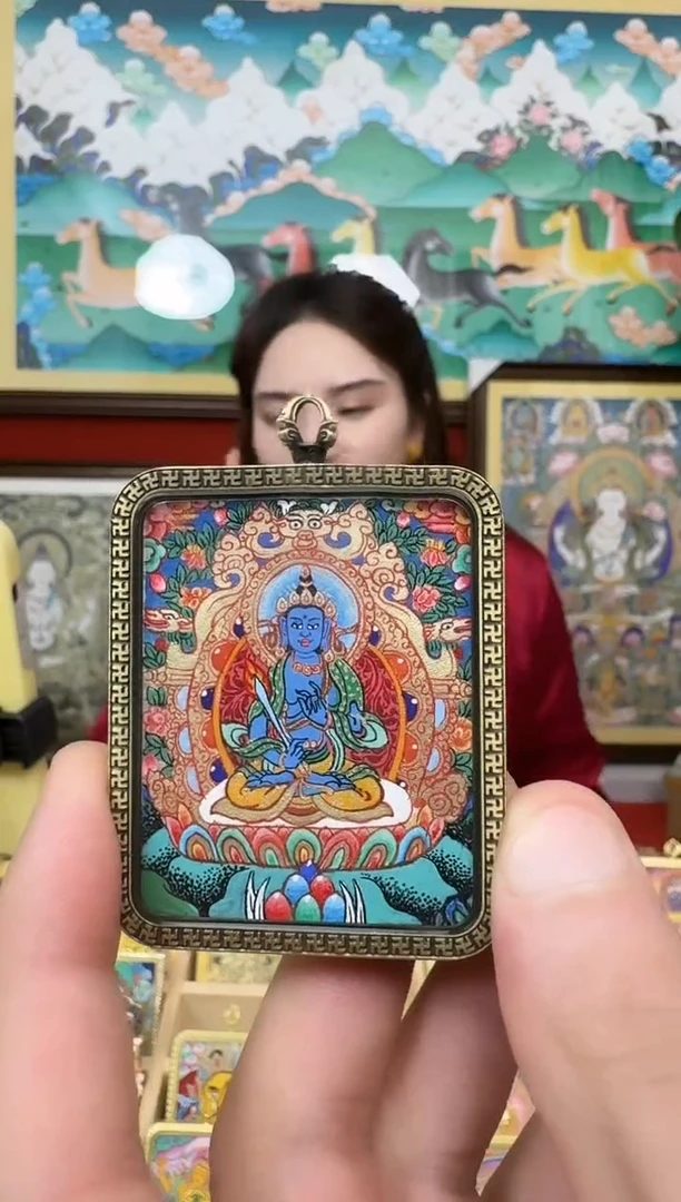 吊坠虚空-热贡纯手绘唐卡吊坠