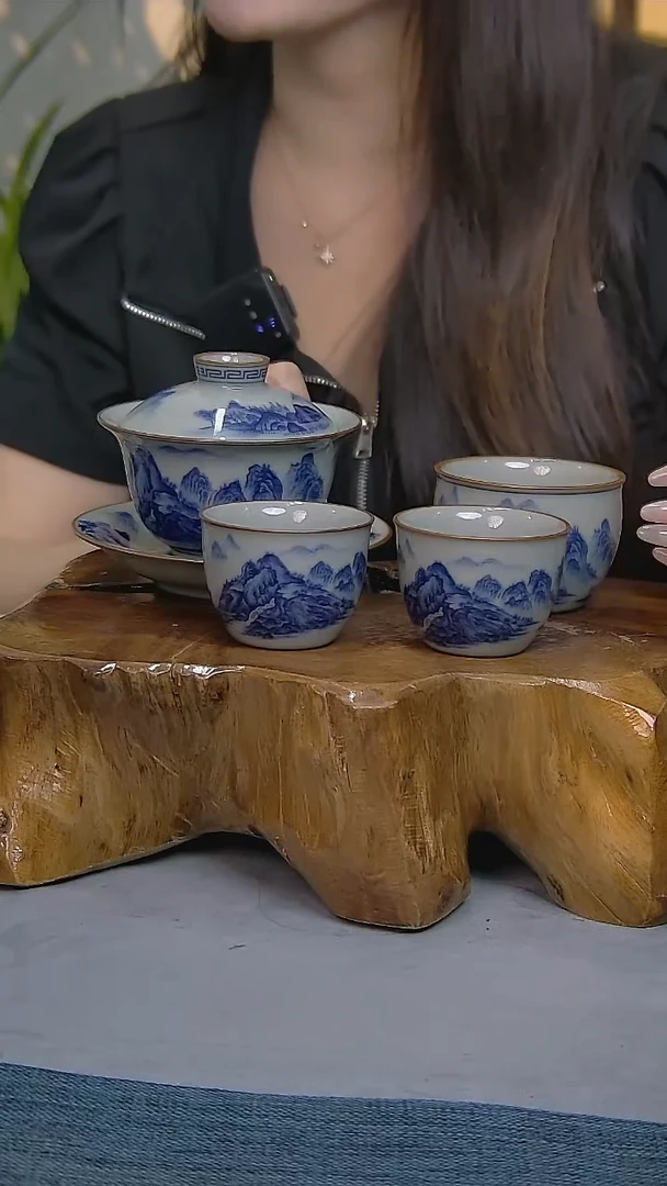 简装家用款4件套 老陶泥开片纹陶瓷茶具