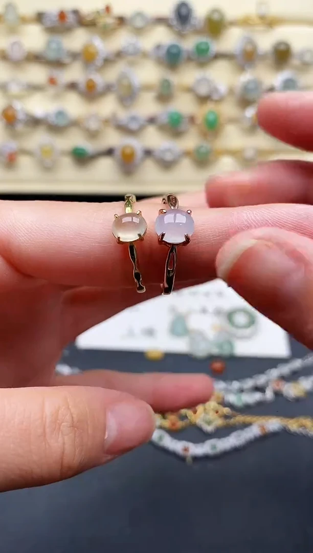 翡翠戒指银S925镶嵌33333333+5